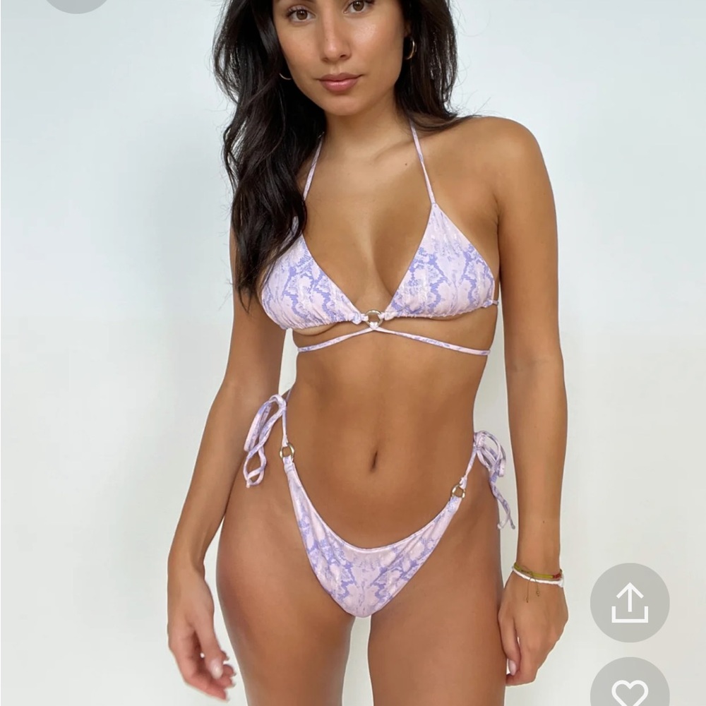 NWT 437 Swim String Bikini Paris in Python size Small Reversible